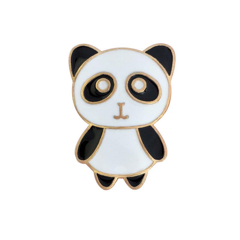 Cross-border Black & White Design: Cute Panda & Silly Penguin Brooch for Denim Jacket
