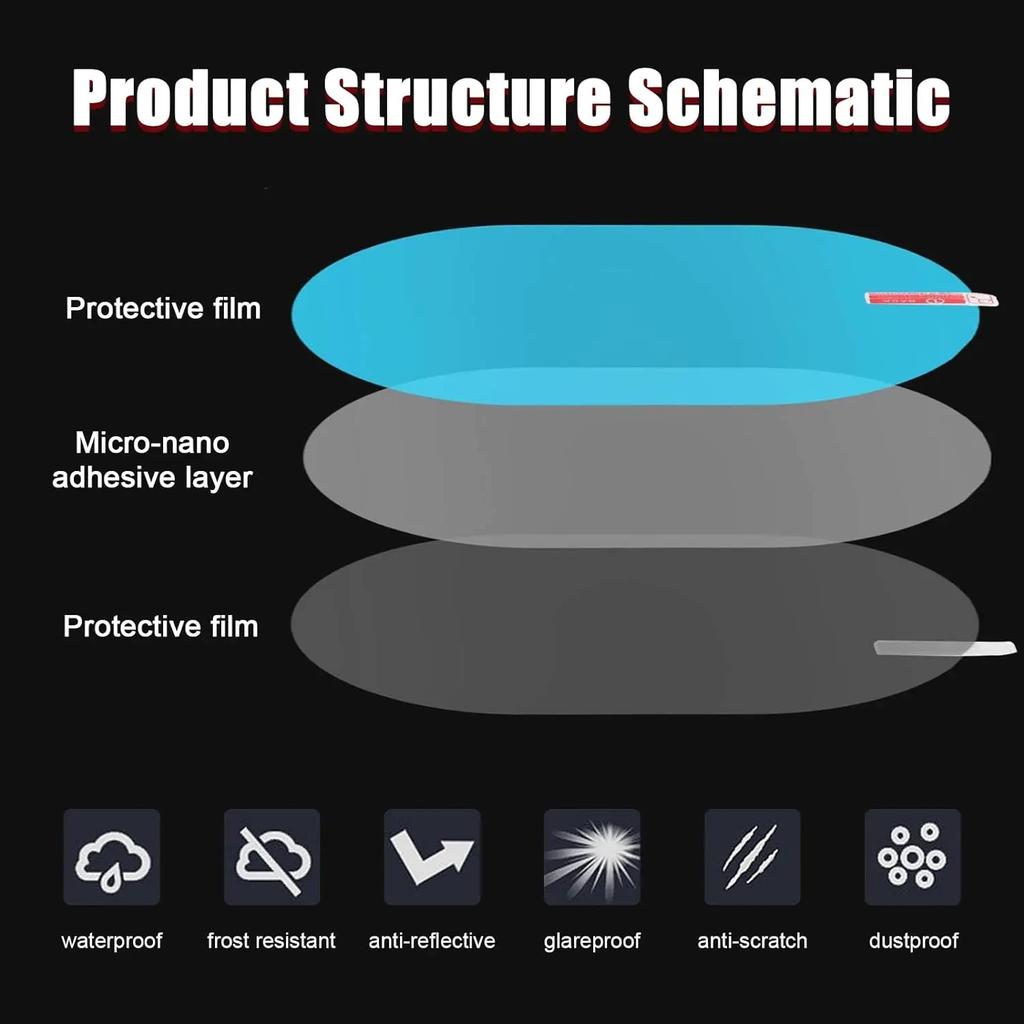 Car Rearview Mirror Rain Prevention Film Set with Anti Fog Waterproof for Truck Vehicle Window Glass Safe Driving In Rainy