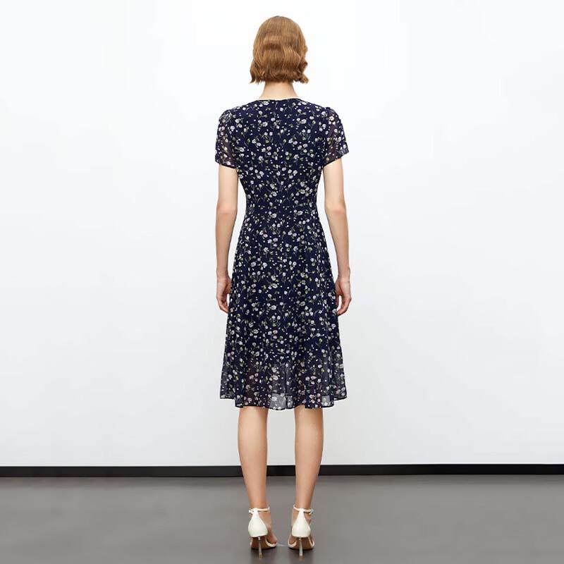 JESSIE Elegant Printed Short Sleeve Slim Dress