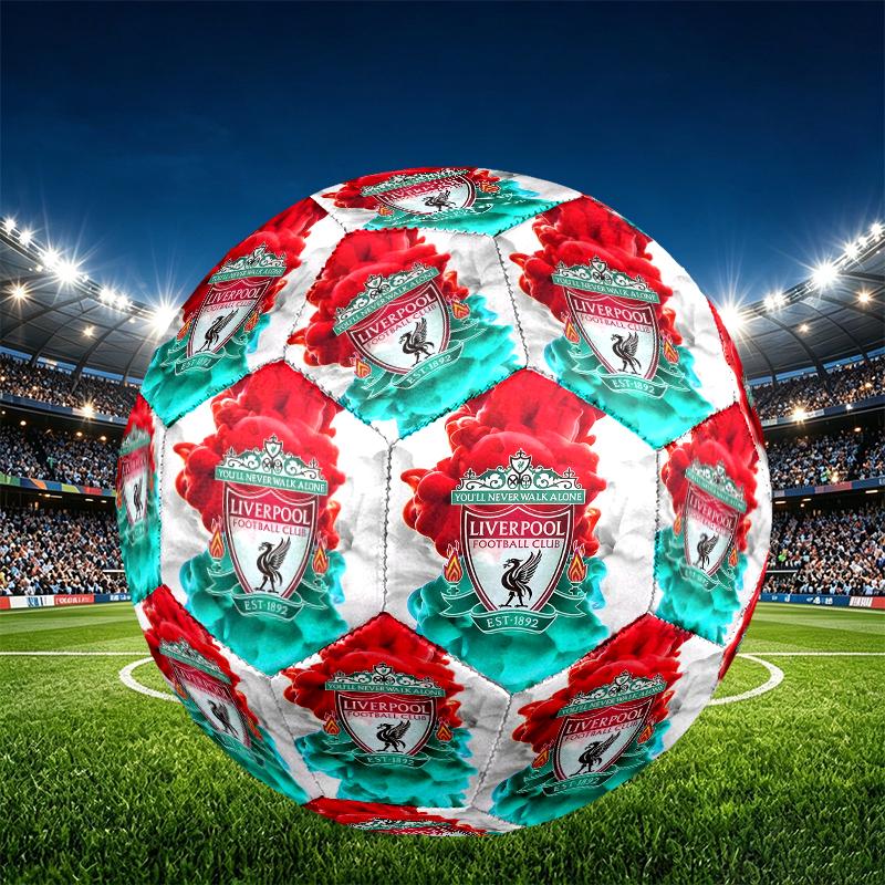 Liverpool F.C Print Size 5 Soccer Ball, PU Wear Resistant Football for Match Training and Daily Practice, Birthday Gift for Soccer Fans