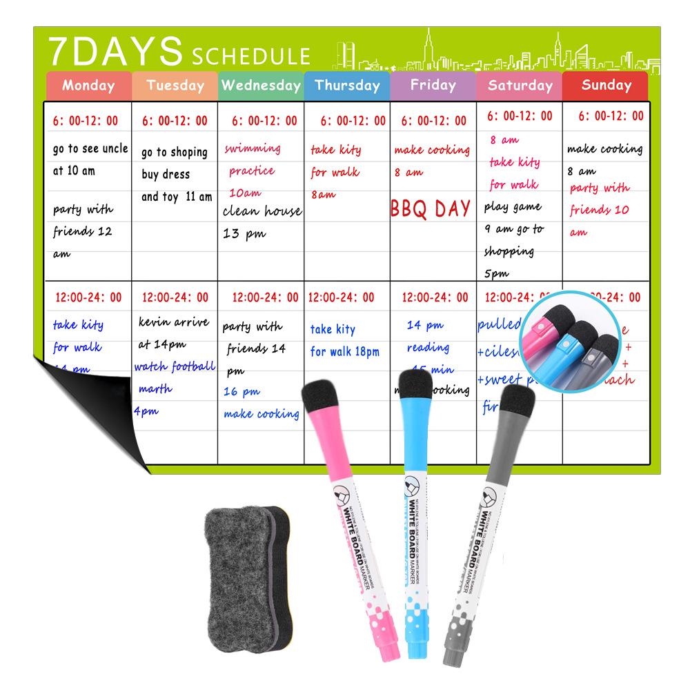 A3 Magnetic Erasable Monthly & Weekly Planner Whiteboard Set for Refrigerator