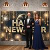 New Year Festive Backdrop Hanging Happy New Year Banner New Year Display Gorgeous Holiday Event Background For Holiday Indoor