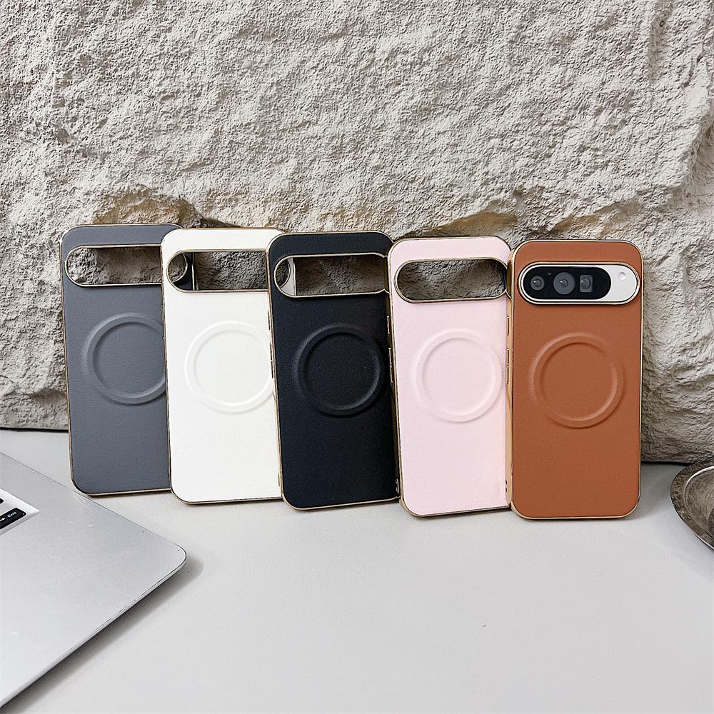 Luxury Business Leather Plating Magnetic Phone Case for Google Pixel 10 9 Pro XL 9A 8A for Wireless Charger Matte Protection Back Cover
