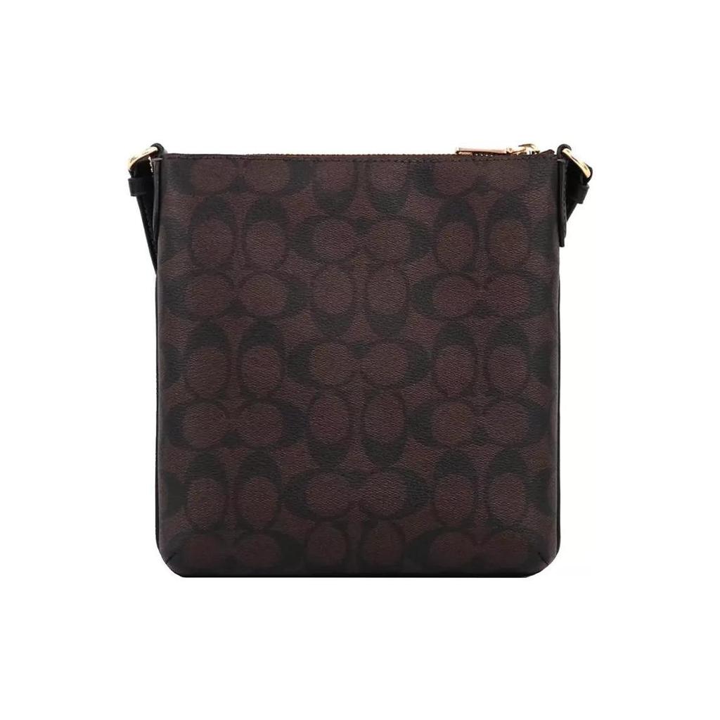COACH Rowan Coated Canvas With Smooth Leather Crossbody Bags Mini Women's Brown Black CF340-IMAA8