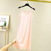 Women's summer simulated silk thin large size solid color nightdress thin sleeveless pregnant women's belly cover dress can be worn outside