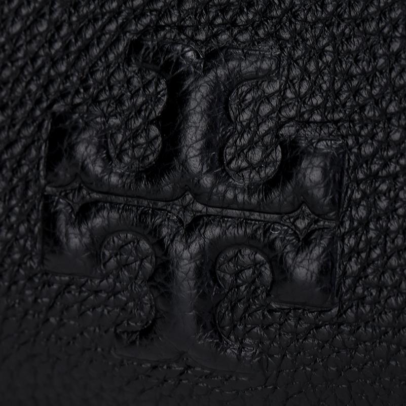 Tory Burch Thea Solid Color Embossed Letter Logo Leather Bucket Bag Women handbags Black 144690-001