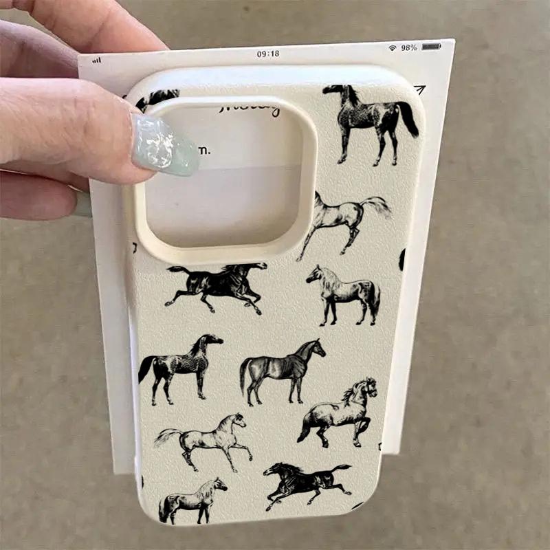 Realistic Style Horse Head Cow Animals Pattern Phone Case For iPhone 17 16 Pro Max 15 14 Plus 13 12 11 Pro Max 16e 17 Air Cover