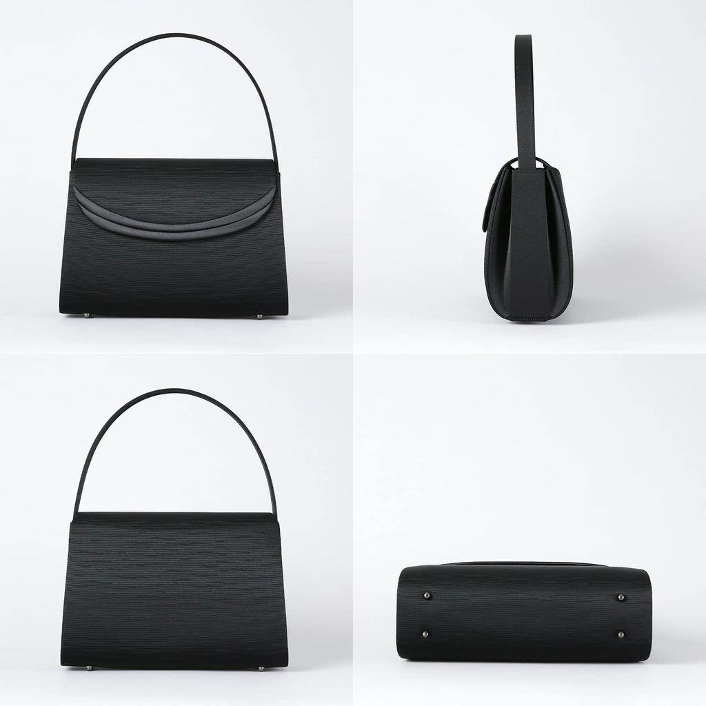 Iwasa Yonezawa Woven Formal Bag with Built-in Magnet, 9072, Black, Formal Wear, Women's, Funeral, Made in Japan, Large, Funeral Bag