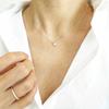 Jyoni / Pink Cubic Silver Necklace (White Gold Plated)