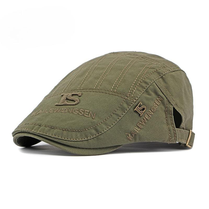 British Retro Cotton Beret for Men Women Spring Summer Fashion Embroidered Flat Cap Newsboy Hat Casual Duckbill Cap Peaked Hat