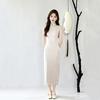 Embroidery white sleeveless national style new Chinese style Suzhou long cheongsam improved young 1011 new women's high sense