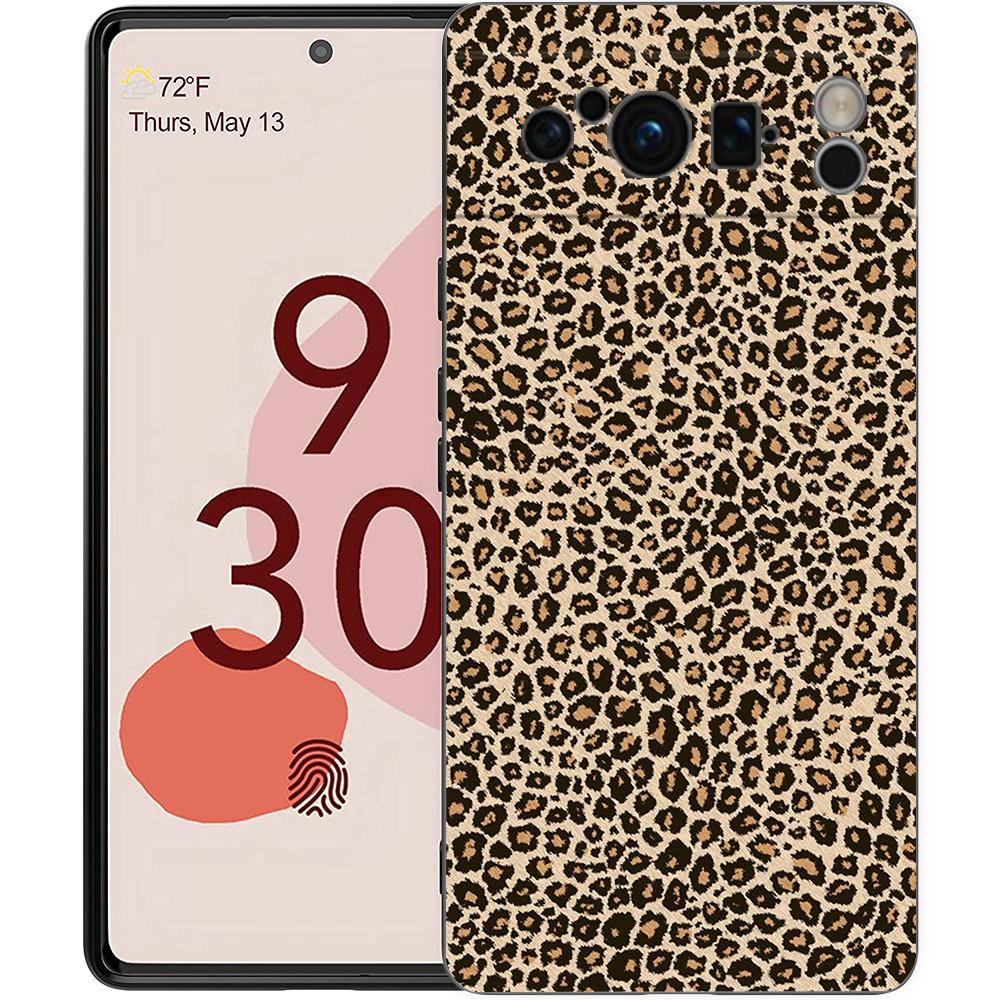 Leopard Cheetah print Phone Case For Google Pixel 8 7 6 Pro 8A 6A 7A 5G Soft Silicone Shockproof TPU Black Cover Fundas