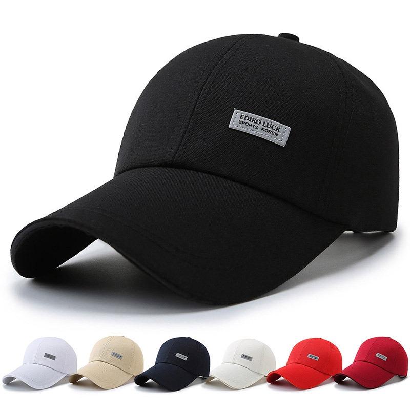 Spring and Autumn New Hat Men's Canvas Luminous Label Printing Baseball Cap Sunshade Sunscreen Big Eaves Cap