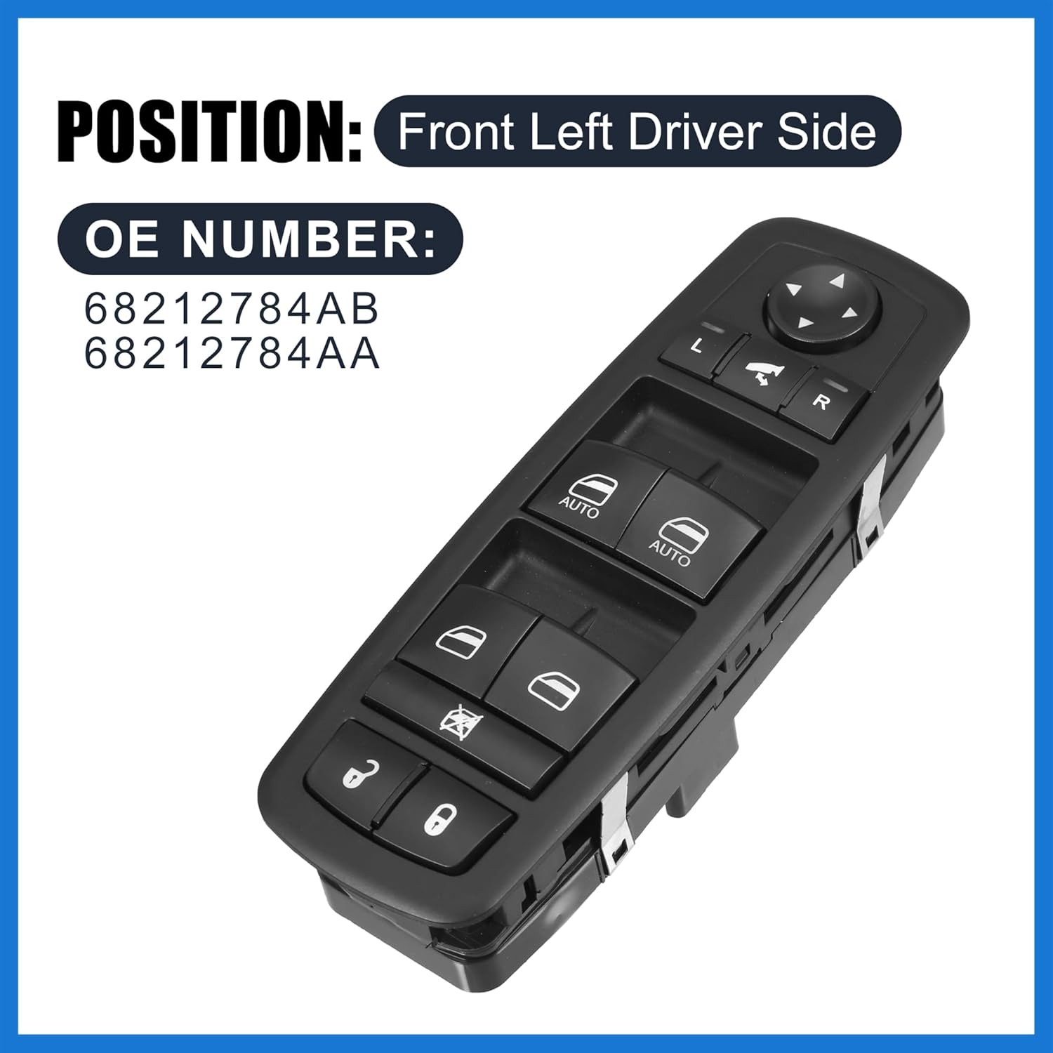 

68212784AB Front Left Driver Side Car Power Window Switch for Dodge for Ram 1500 2500 14-15 for Ram 2500 13-15 for Ram 3500 2015 Auto Accessories