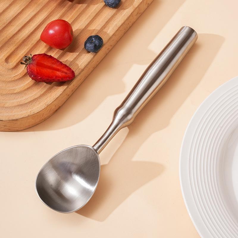 Stainless steel ice cream spoon, ice cream magic tool, self-melting long-handled ice cream spoon, fruit scoop ball