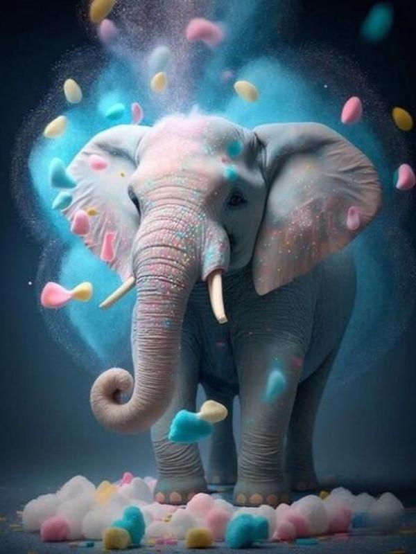 Diamond Painting New Arrivals Colorful Elephant Diy Full Square Round Drill Rhinestone Embroidery Mosaic Cross Stitch Kits Animals Kids Gift JX0014