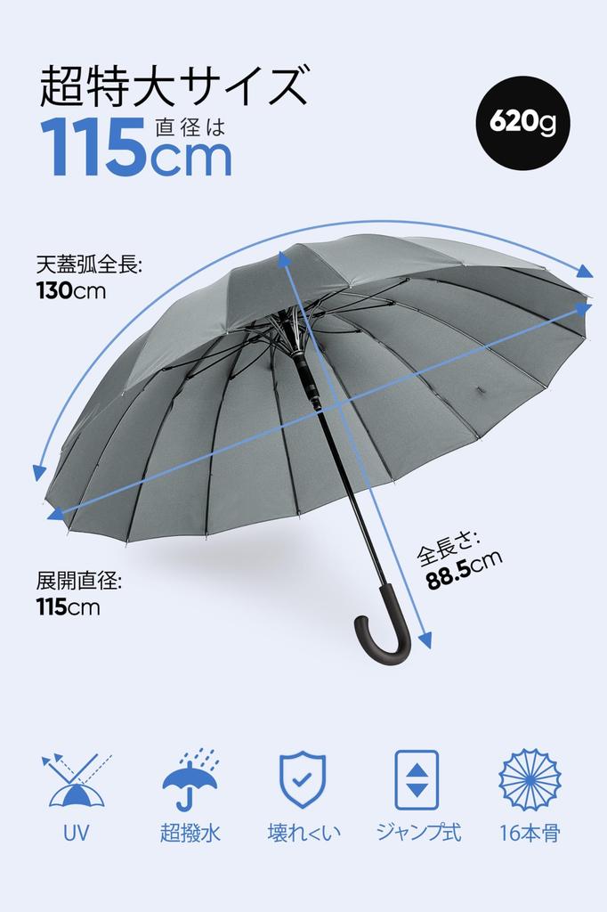 VIVICIYY Long Umbrella for Men and Super 260T Glass Fiber with Teflon Automatic Opening Cane Suitable for Sun and Includes Storage Pouch Women,
