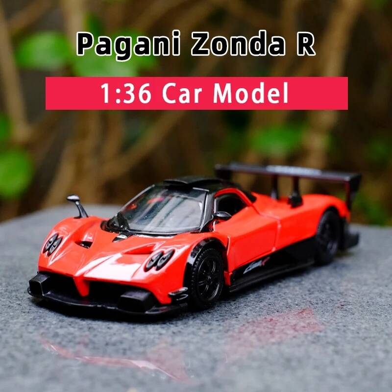 Pagani Zonda R Supercar 5 Inch Metal Car Simulation Diecast & Toy Vehicle RMZ City 1:36 Alloy Model Pull Back Car
