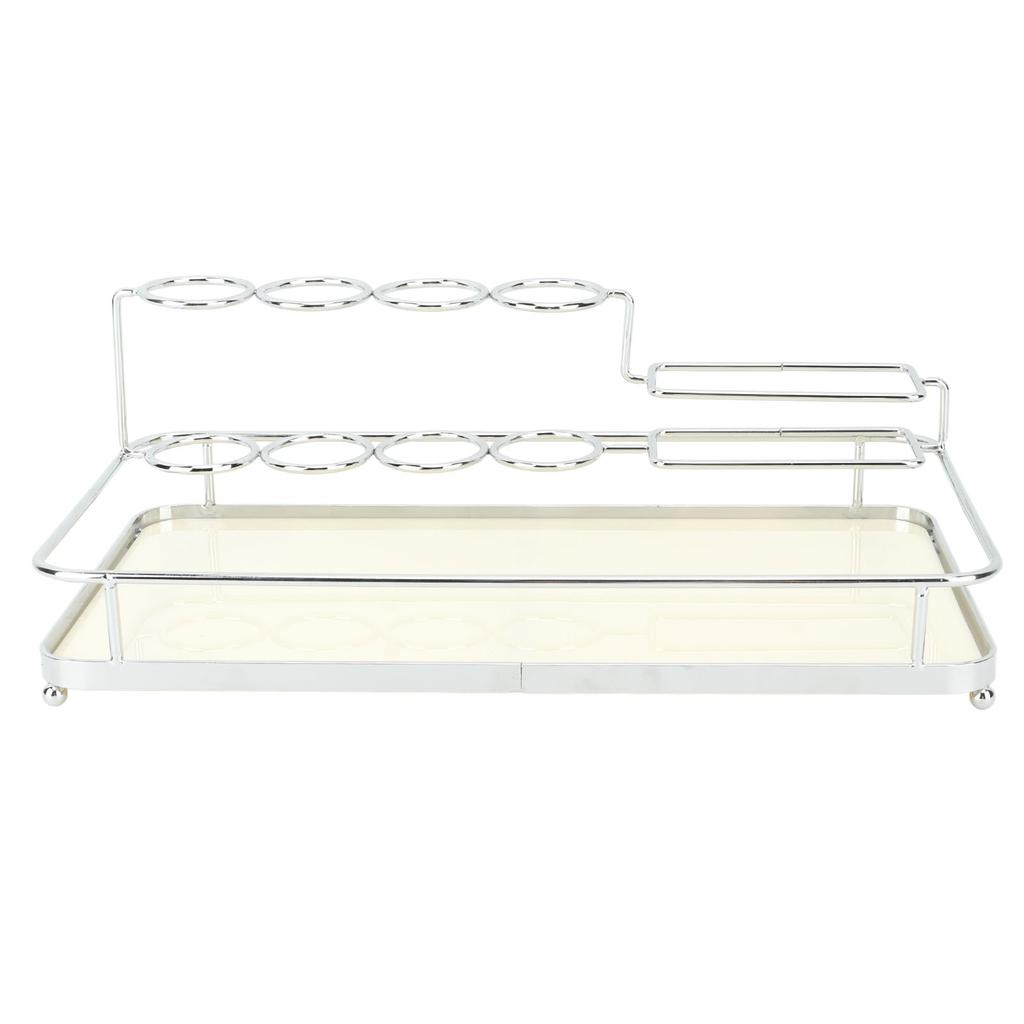 Iron Mouthwash Holder Iron and Acrylic Silver and White Effective Storage Toothbrush Holder for Toothbrush Toothpaste