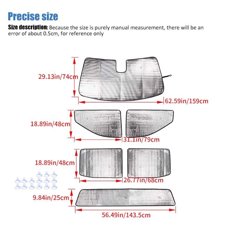 Car Windshield Sunshade Window Shade Foldable Sun Visor Cover Fit For Chevy Silverado/GMC-SIERRA 2019 Up Car Interior Accessories,6 Pcs