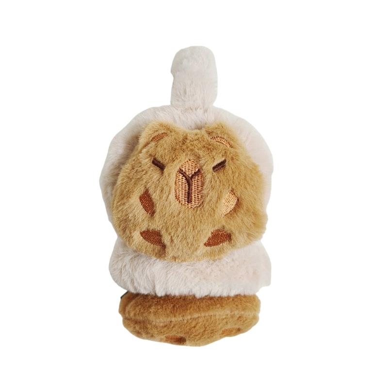 

Cartoon Style Plush Ear Warmers for Outdoor Activities Capybara Shaped Ear Muffs Soft Foldable Animal Themed Earflaps
