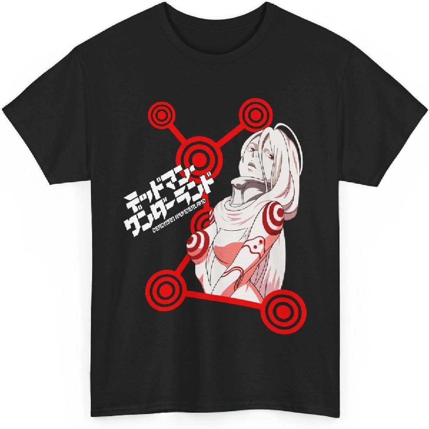 Мерч Футболка Широ из Deadman Wonderland Повседневная футболка с коротким рукавом Унисекс XXXXXL чёрный 1630₽