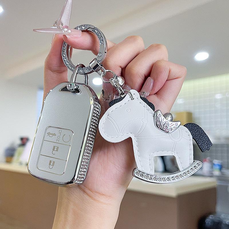 Premium Women's Car Key Case for Honda Accord, Civic, CR-V, Fit, Odyssey, Vezel, Lingpai, and XR-V
