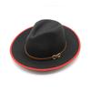 Men'S And Women'S Woolen Top Hats, Jazz Hats, Retro White Hemmed Woolen Hats, Flat Brims, Sunshade Eaves.