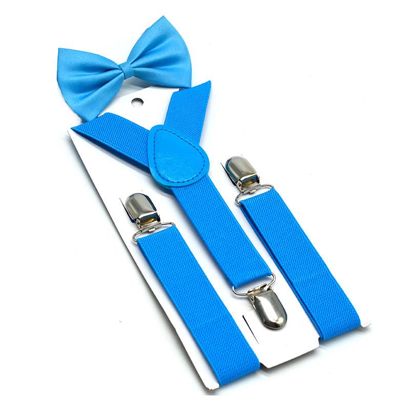 Unisex Kids' Y-Shape Suspenders & Bow Tie Set – 3-Clip Design for Boys & Girls