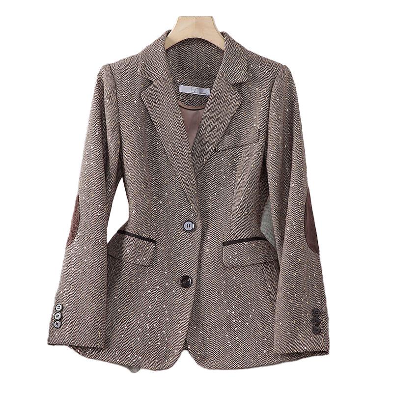 Women's Sequined Suit Jacket - High-End Spring/Autumn 2024 Casual Blazer