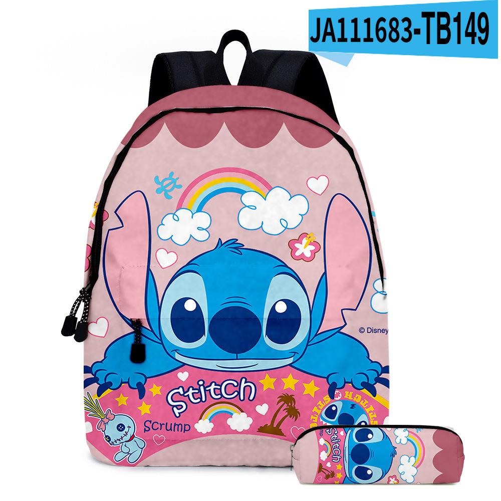 Stitc Cartoon Full Print Backpack Student Bag Pencil Case Two-Piece Set Children'S Backpack