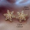 1 Pair Personalized Elegant Luxurious Snowflake Glass Inlaid Christmas Stylish Earrings For Women