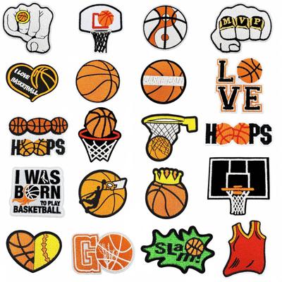 Sports Cartoon Basketball Embroidered Patch - Clothing Accessory Label