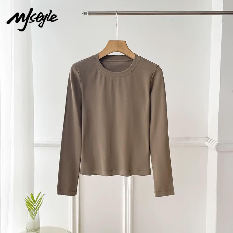 Women's Pure Cotton Loose-Fit Long-Sleeve T-Shirt