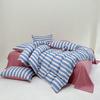 Stripe Bedding Set Plaid Duvet Cover 100% Washed Cotton 4pcs Bedding for Winter Bed with Sheet Pillowcases Home Textiles