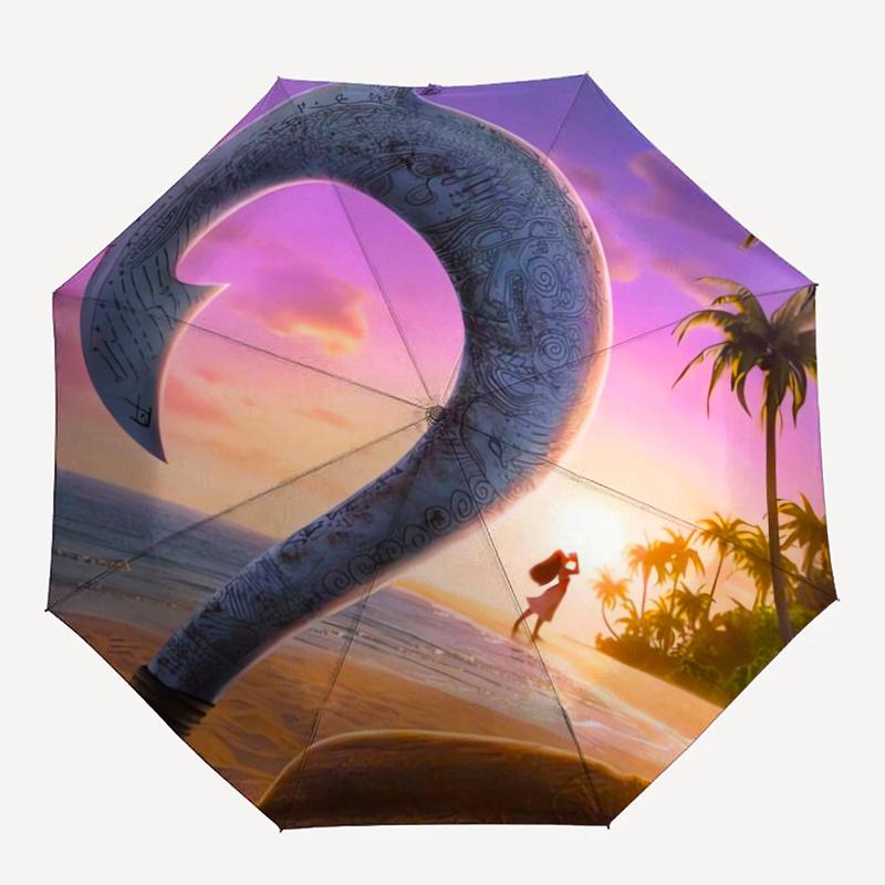 Moana 2 Inspiriertes Automatisches Öffnungs- und Schließschirm - Leichtes 3-fach Design, Geeignet für Fans, Reisen, Täglichen Gebrauch - Offizielles Produkt