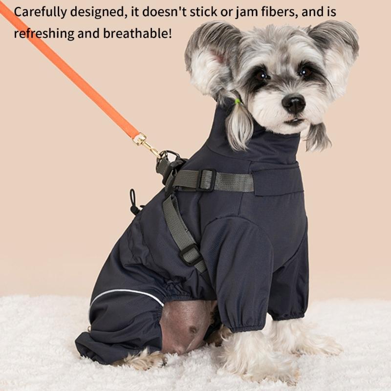 Regulable Dog Rain Jackets Snowproof Windproof Clothes Removable Dog Raincoats for Comfortable Dry Walks