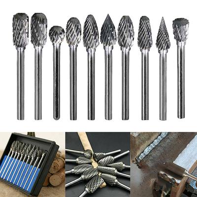 WCIC New Routing Drill Bit Set Dremel Carbide Rotary Drill Bits Wood Stone Carving Tools Metal Root 6mm