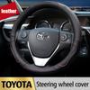 Genuine Leather Steering Wheel Cover for Toyota Corolla Fortuner Sequoia Auris Avensis YARIS Vios Celica 86 Auto Accessories