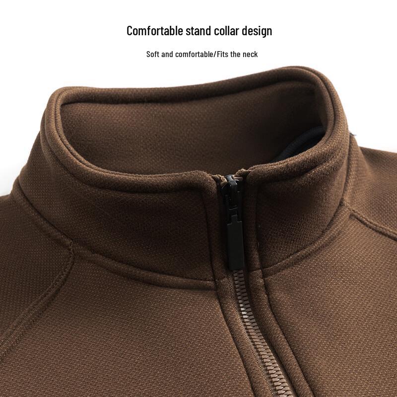 Hodo Men's Warm Wool Blend Half-Zip Stand Collar Sweatshirt