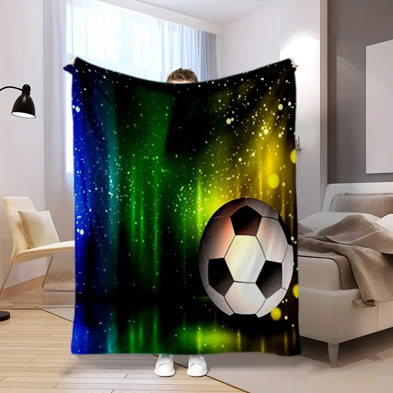 1PC Football pattern blanket, all season lightweight home office outdoor nap multifunctional blanket