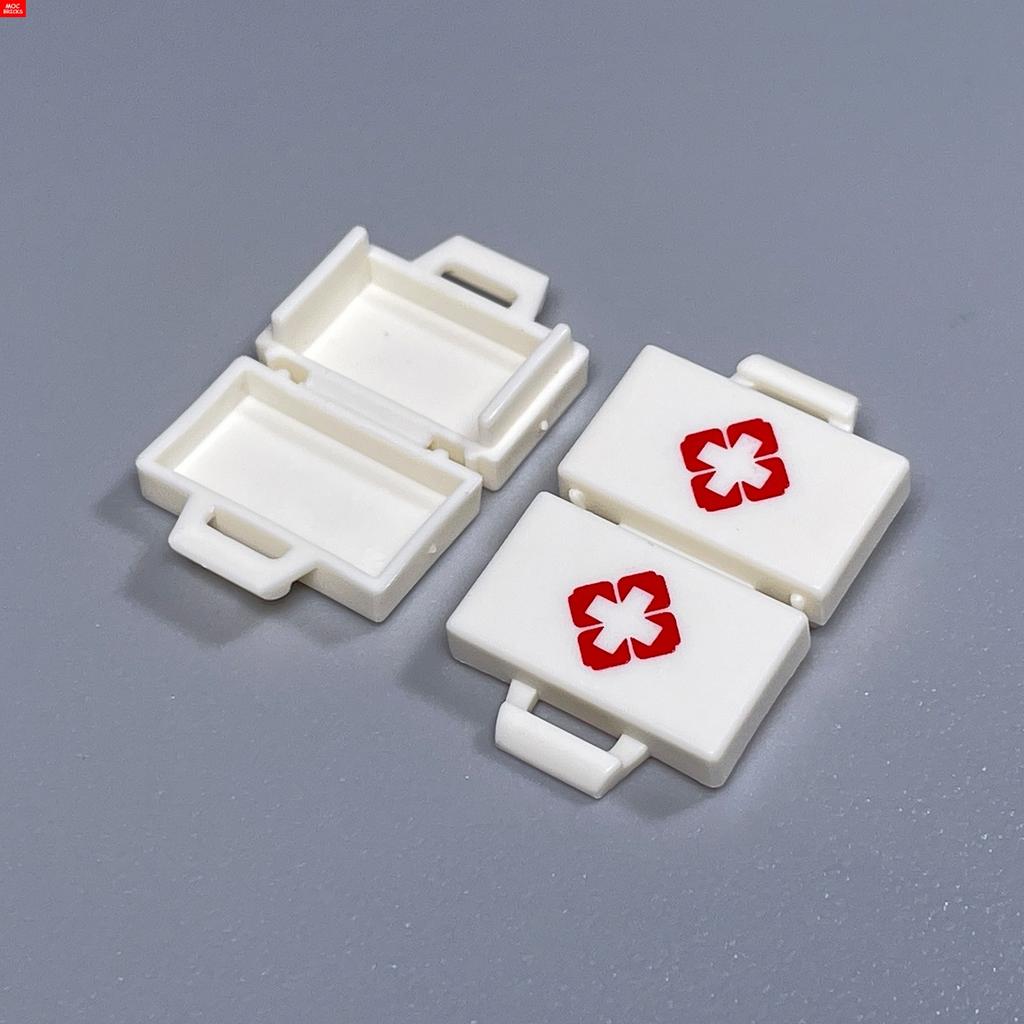 Non-Toxic Moc Bricks Medical First Aid Kit Box Bag Container Print Cross Hurt Accessories Diy Educational Building Blocks Toys Gifts