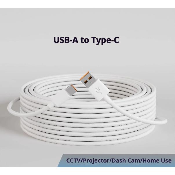 1m-14m Extra Long USB Type C Charging Cable Android Camera Extension Monitoring for Huawei Android Phones Surveillance Cameras