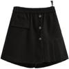 Autumn Winter Women Woolen Blend Shorts Culottes Ladies Black Coffee Elastic Waist Wide Leg Short Pants Plus Size