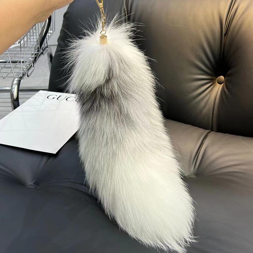 Huge Fluffy Faux Fur Fox Tail Keychain Therian Tail Fox Tail Keychain Fur Pendant Key Chain Keychain Pendant Gift for Women Girl