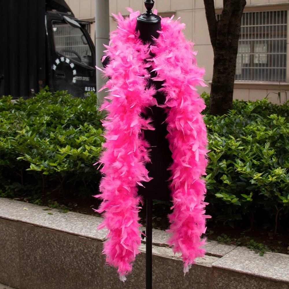 2 Yards 90Gram Turkey Feathers Boa Colorful-Chandelle-Feather-Boa Decor Scarf Marabou Plumas Shawl for Costume/Hat/party