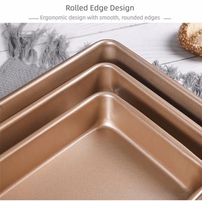 Thickened Carbon Steel Square Baking Pan Non-Stick Multisize Cake Baking Sheet Food Safe Coating Heavy Duty Metal Bakeware Tools