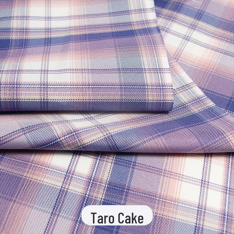 Japanese Plaid Pleated Skirt Fabric - Yarn-Dyed Polyester for DIY Scrunchies & Crafts