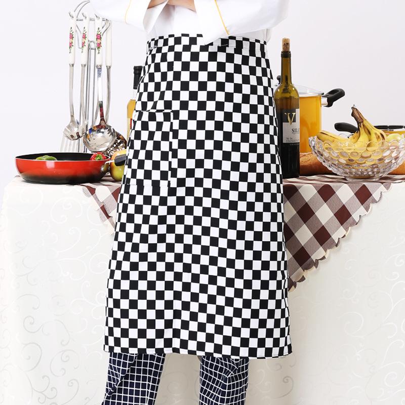 1pcs Chef's Apron Half-length Neck-hanging El Cooking Restaurant Restaurant Coffee Bar Waiter Work Apron Unisex Striped Apron
