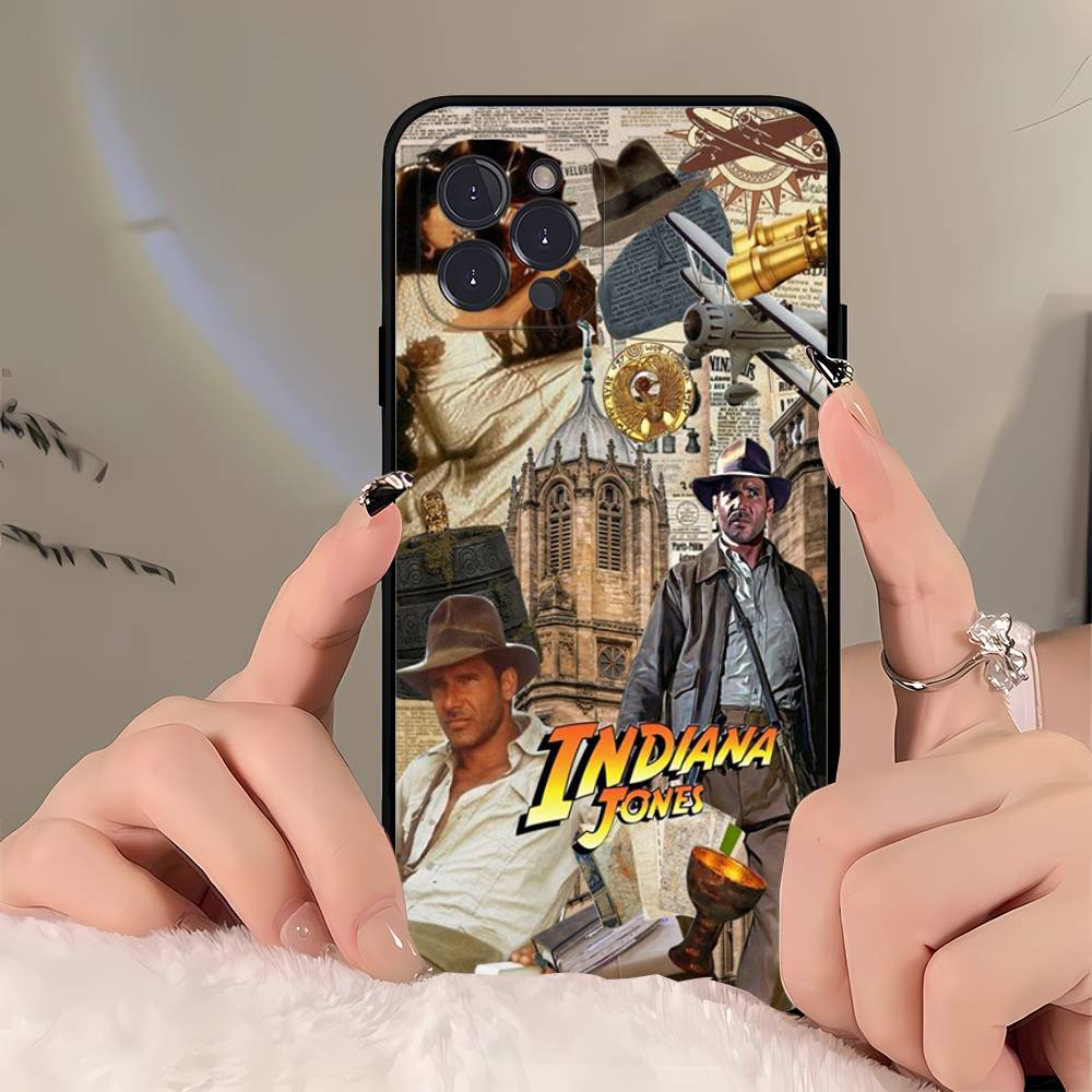 Adventure Movie I-Indiana Jones Phone Case For Iphone 16 15 17 13 14 12 11 Pro Max Plus Black Shell Cover Case